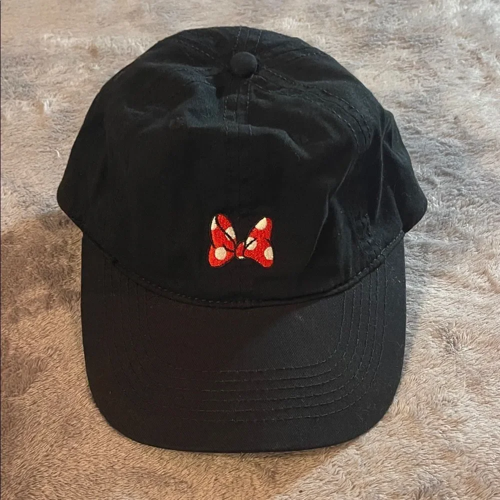 Kids Black Cap with Red Bow minnie Design disney